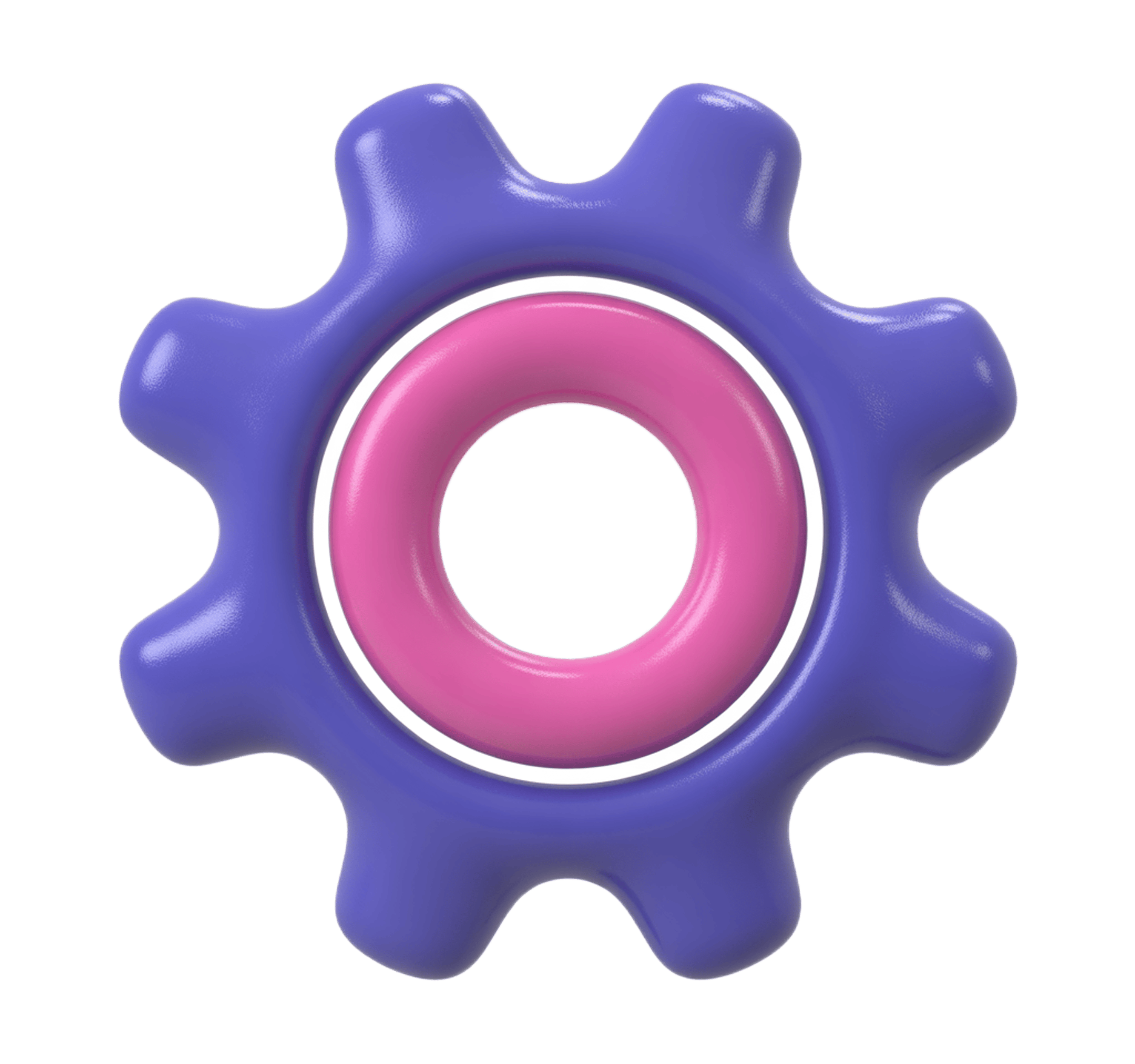 Isolated colorful gear graphic element for presentations and digital designs with transparent background PNG - transparent background