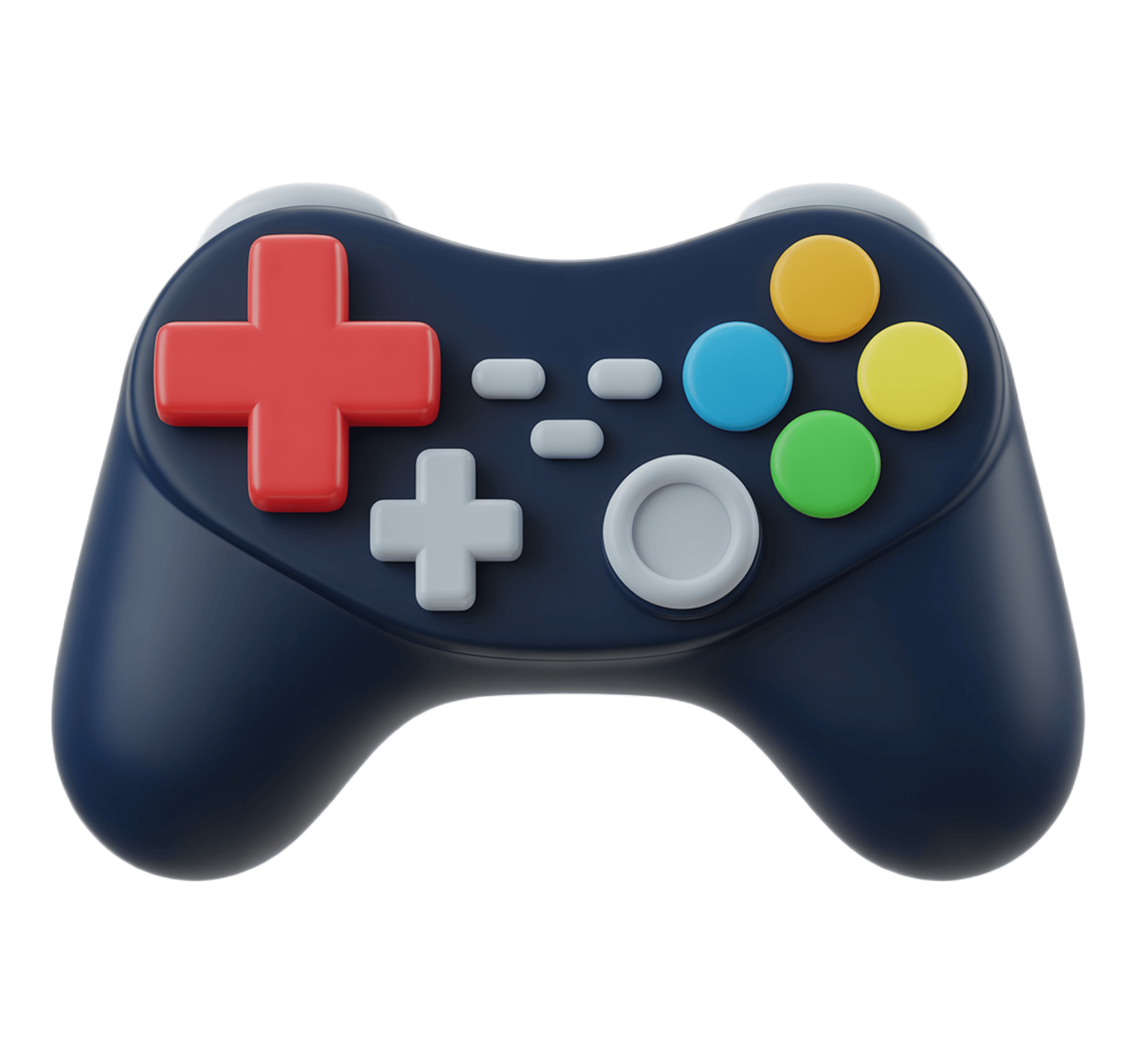 Isolated game controller clipart with colorful buttons for gaming graphics and presentations PNG - transparent background