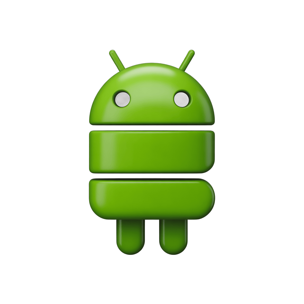 Isolated green android robot mascot icon with transparent background for app branding and mobile design PNG - transparent background