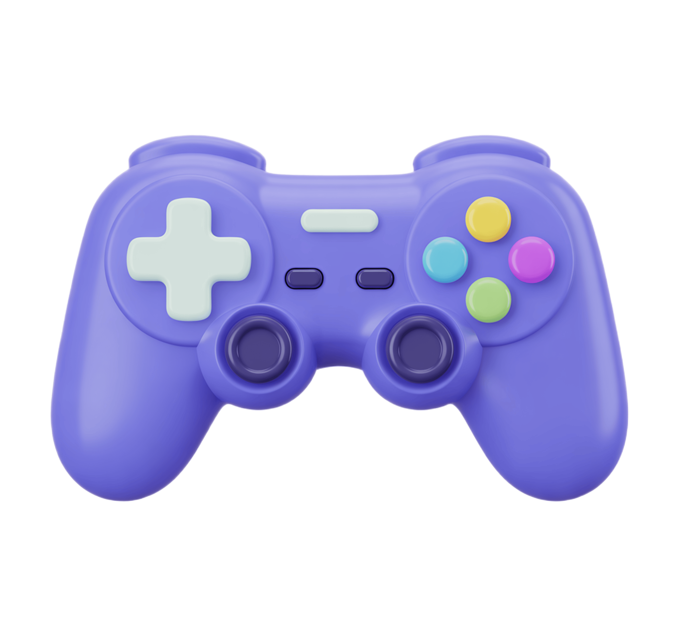 Isolated purple game controller clipart for digital presentations and marketing designs PNG - transparent background