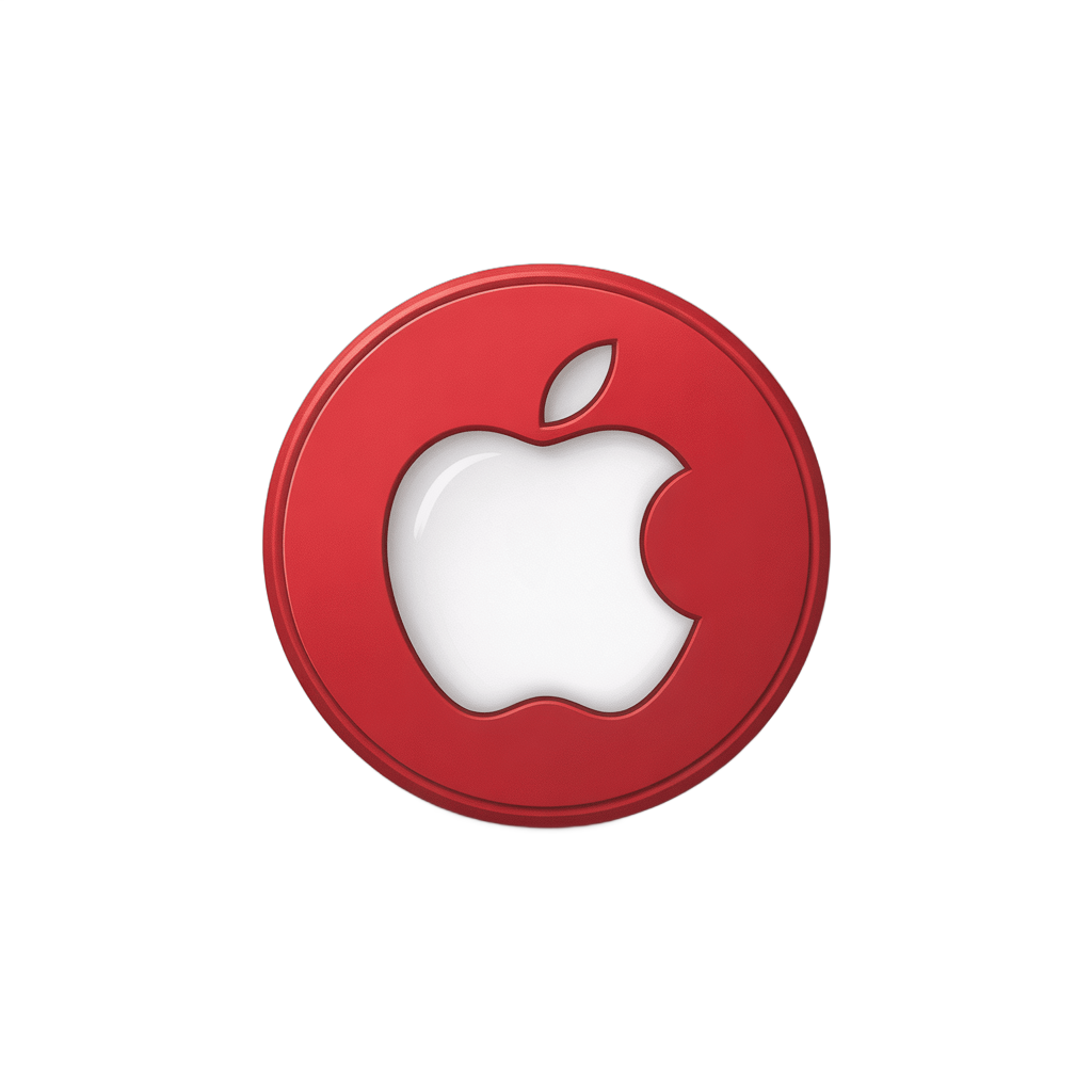 Isolated red apple logo icon with transparent background for branding and digital design projects PNG - transparent background