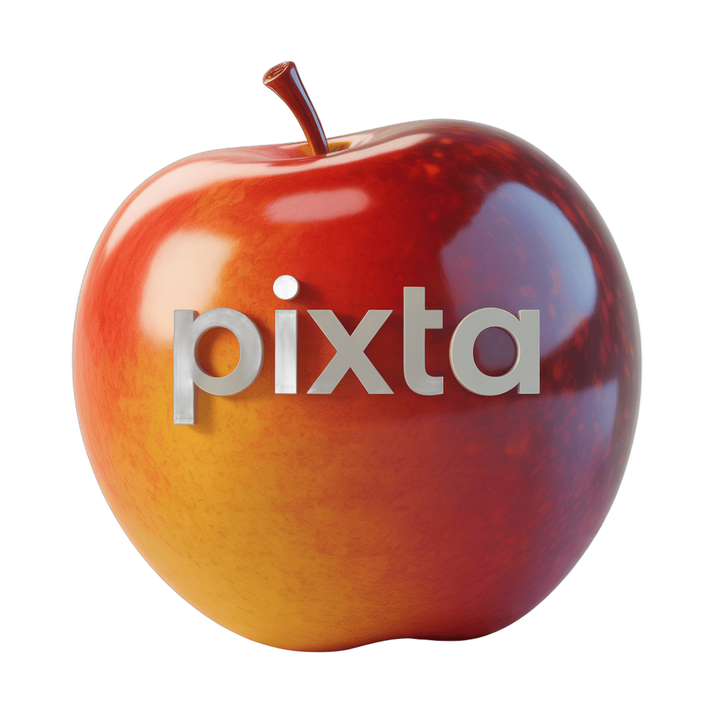 Isolated red apple with yellow gradient for branding and graphic design projects PNG - transparent background