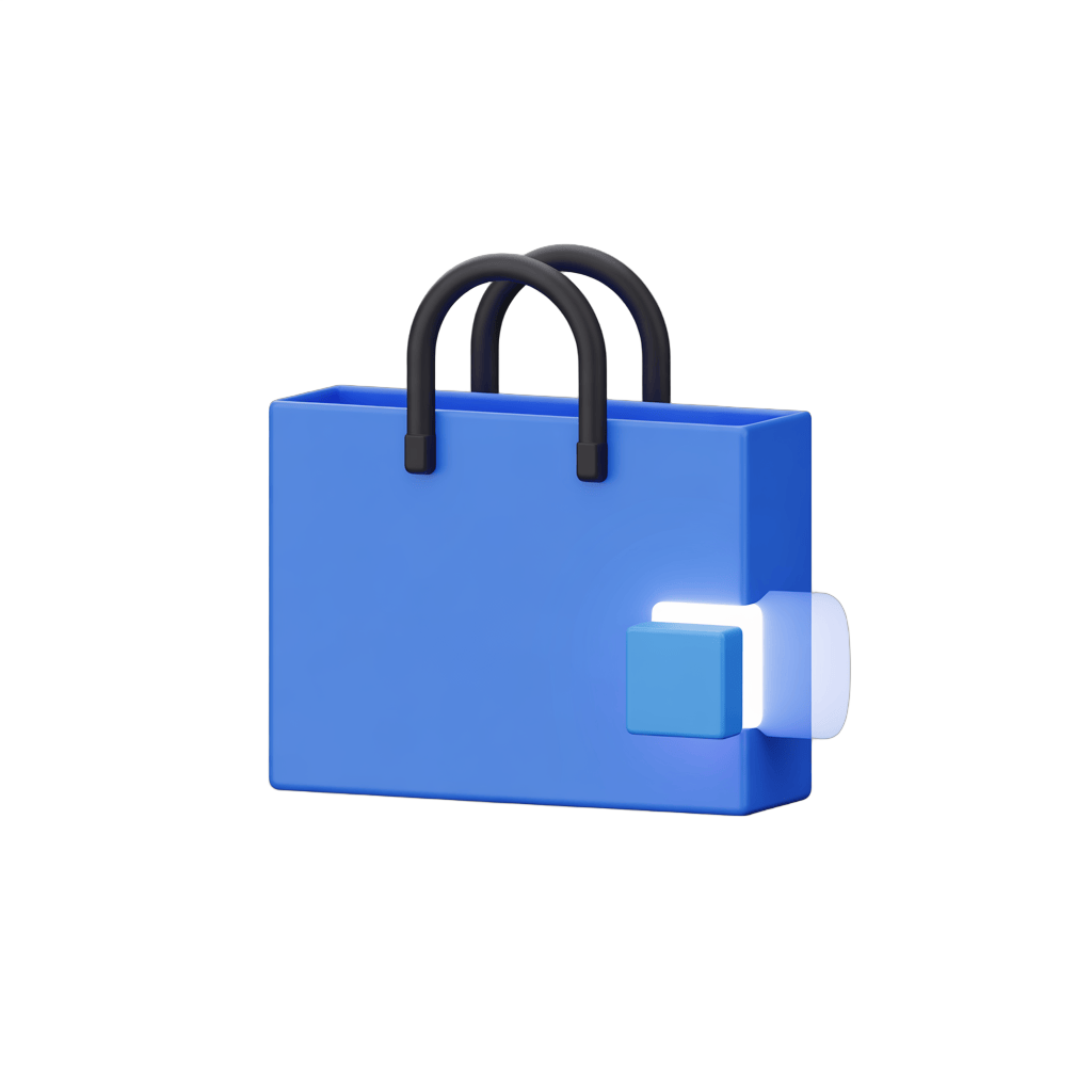 Isolated shopping bag clipart with secure lock graphic for ecommerce website icons PNG - transparent background