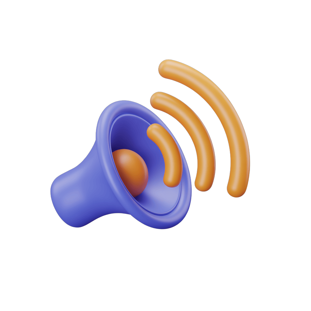 Isolated speaker icon with sound waves for presentations and app interfaces PNG - transparent background