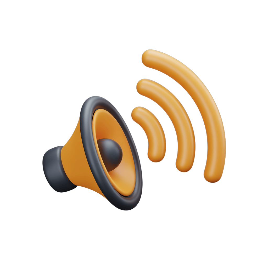 Isolated speaker icon with wireless signal waves for tech presentations and apps PNG - transparent background