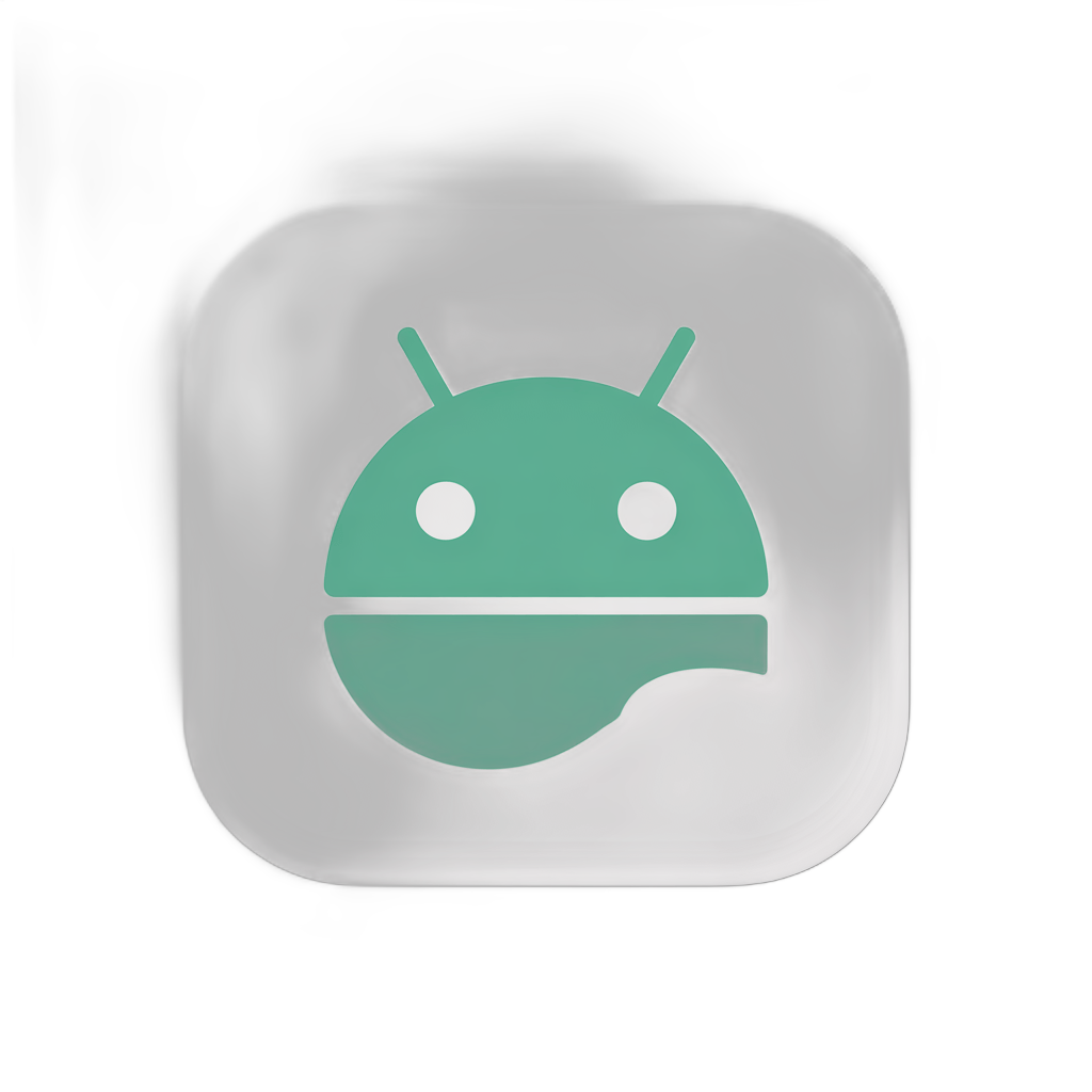 Isolated transparent android robot icon for mobile app design and digital marketing materials PNG - transparent background