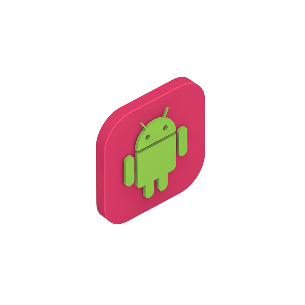 Isolated transparent android robot logo icon for mobile app design and branding PNG - transparent background