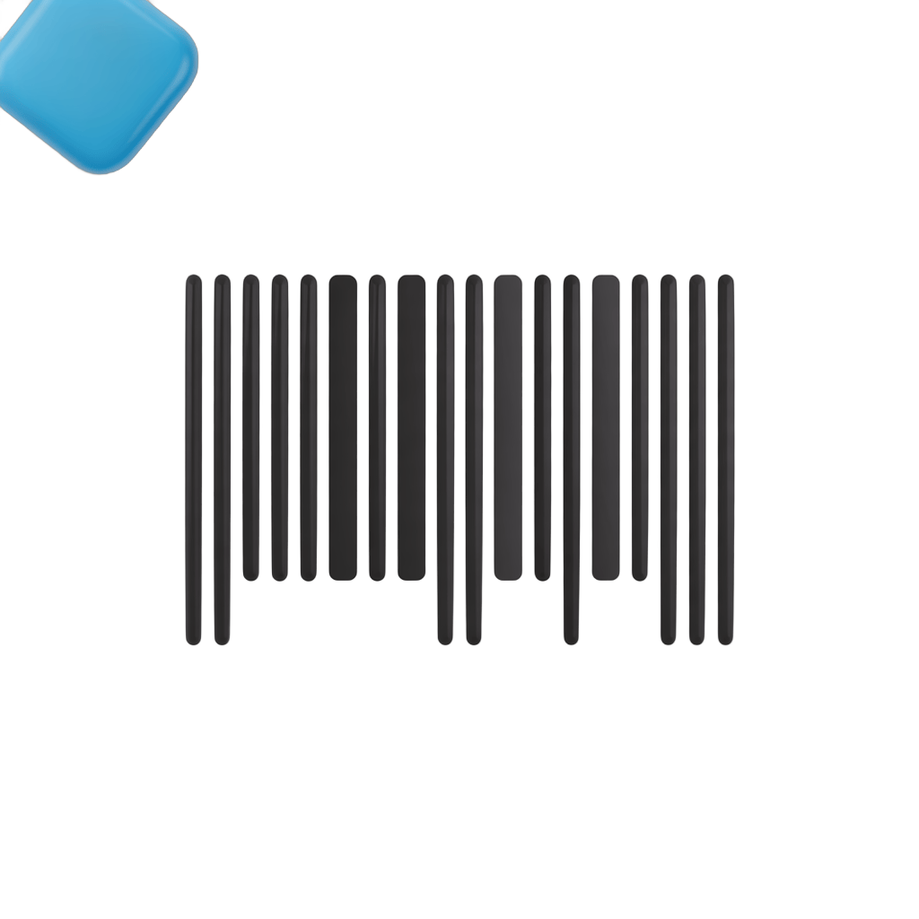 Isolated transparent barcode graphic element for product labels packaging and retail design PNG - transparent background