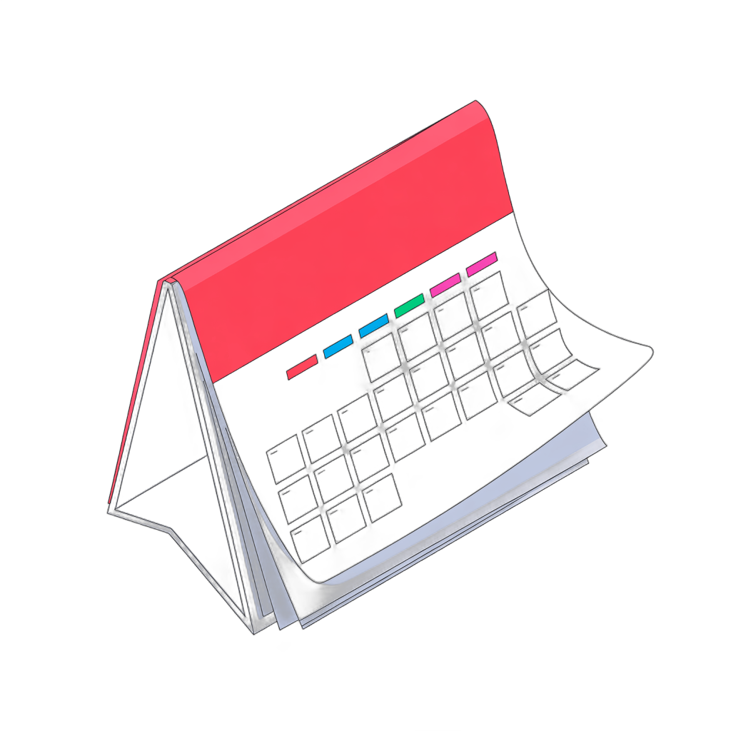 Isolated transparent calendar clipart for planning events and scheduling business meetings PNG - transparent background