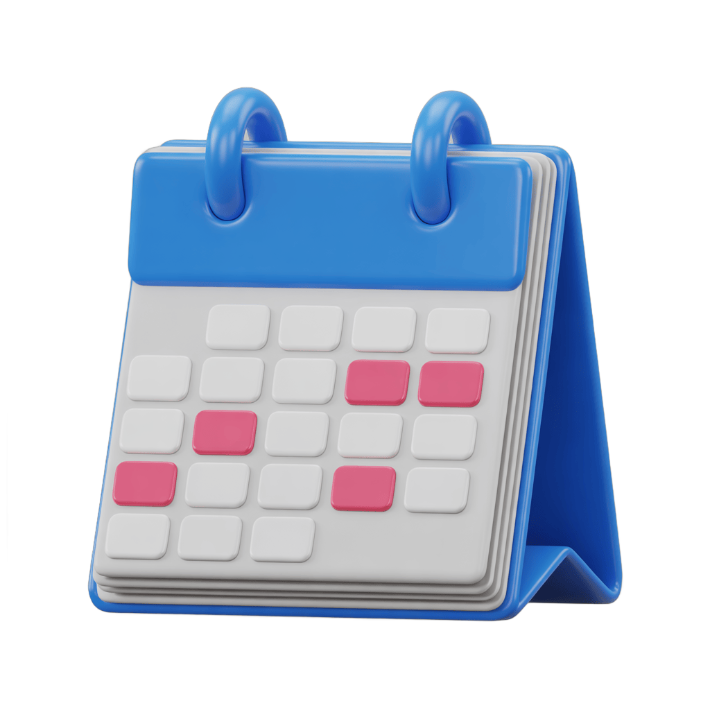 Isolated transparent calendar clipart with highlighted dates for scheduling events or deadlines PNG - transparent background