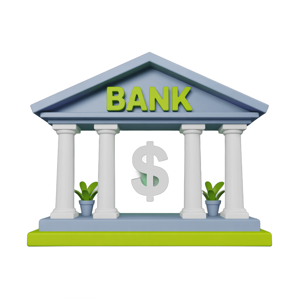 Isolated transparent clipart bank building with dollar sign symbol for financial graphics and presentations PNG - transparent background