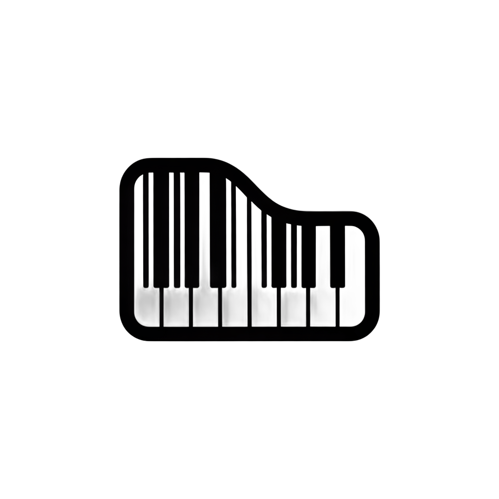 Isolated transparent clipart of a piano keyboard graphic for music education and website design PNG - transparent background