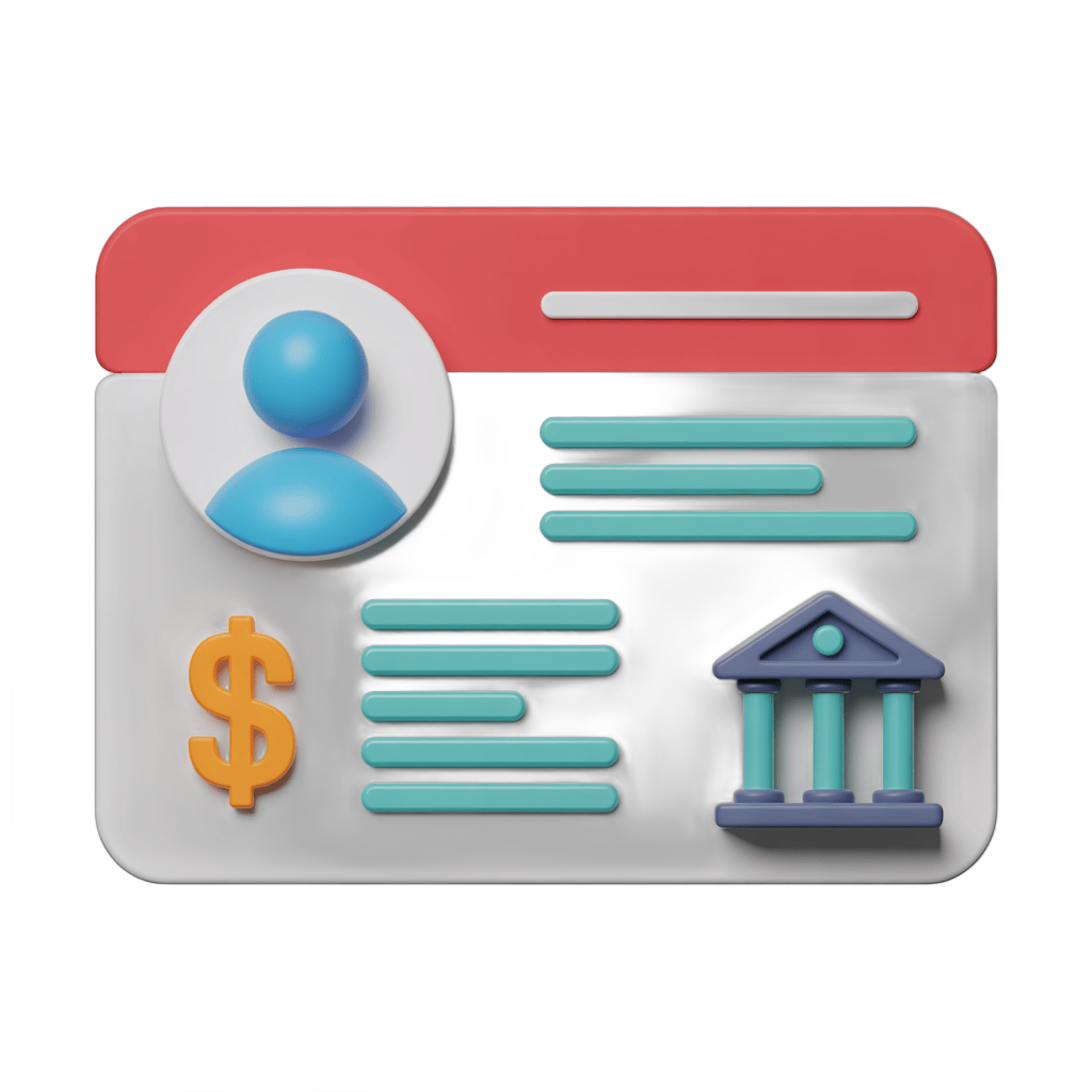 Isolated transparent clipart of online banking profile with user icon money and building symbols PNG - transparent background