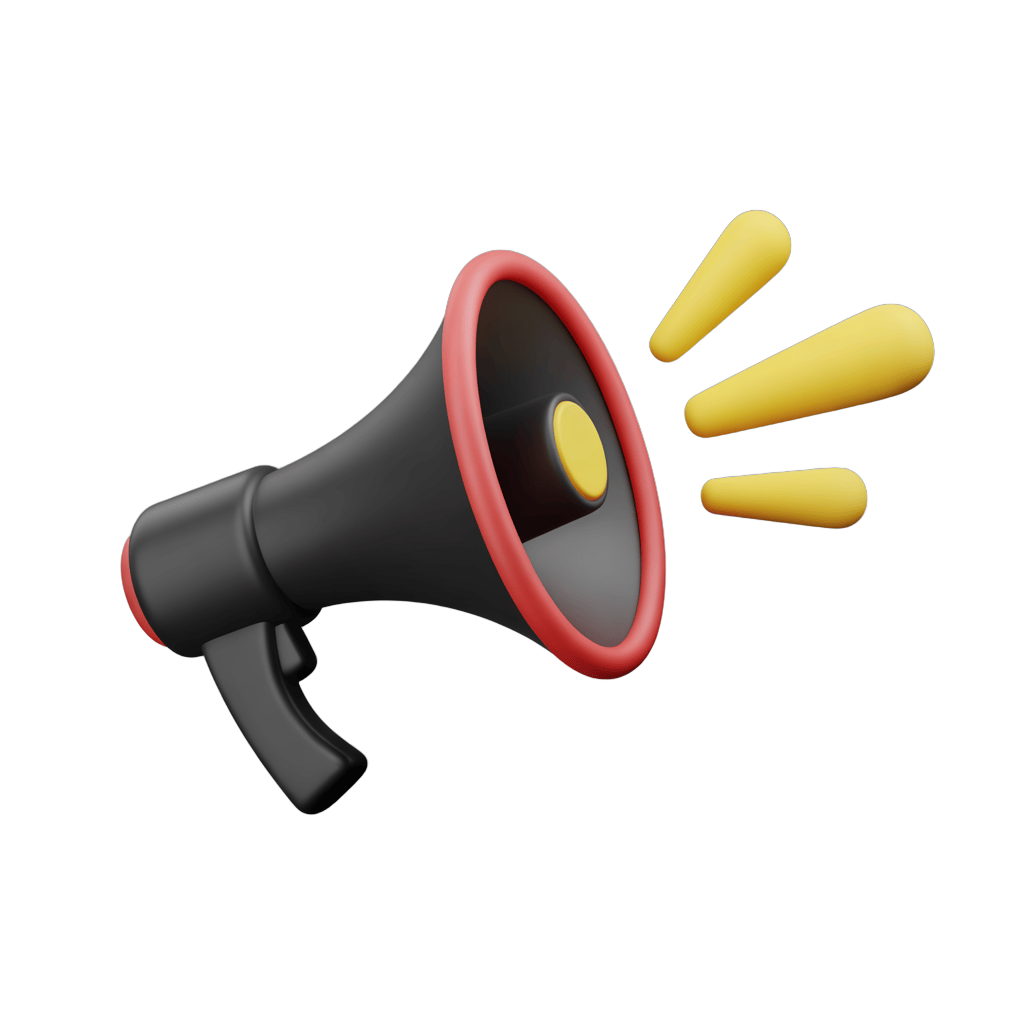 Isolated transparent megaphone clipart graphic for announcements and alerts PNG - transparent background