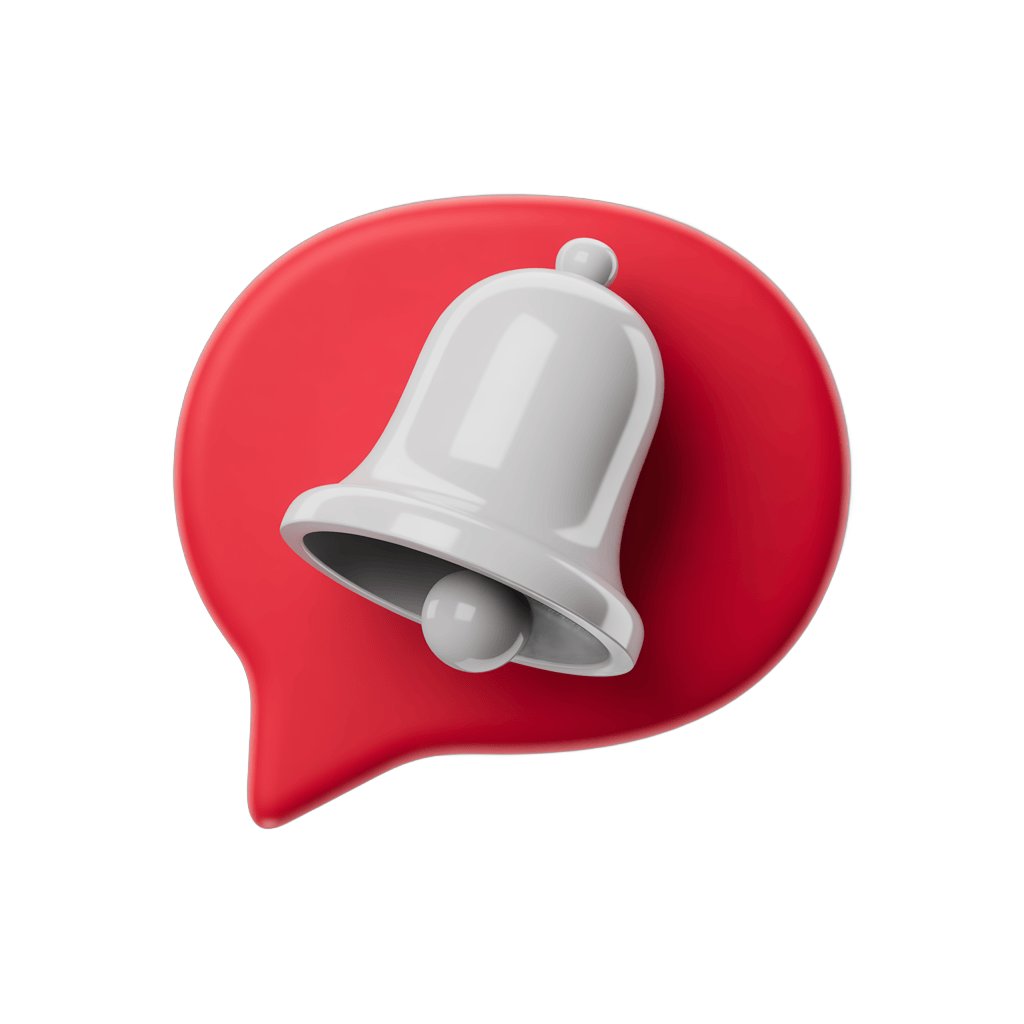 Isolated transparent notification bell graphic for alerts and digital communication designs PNG - transparent background