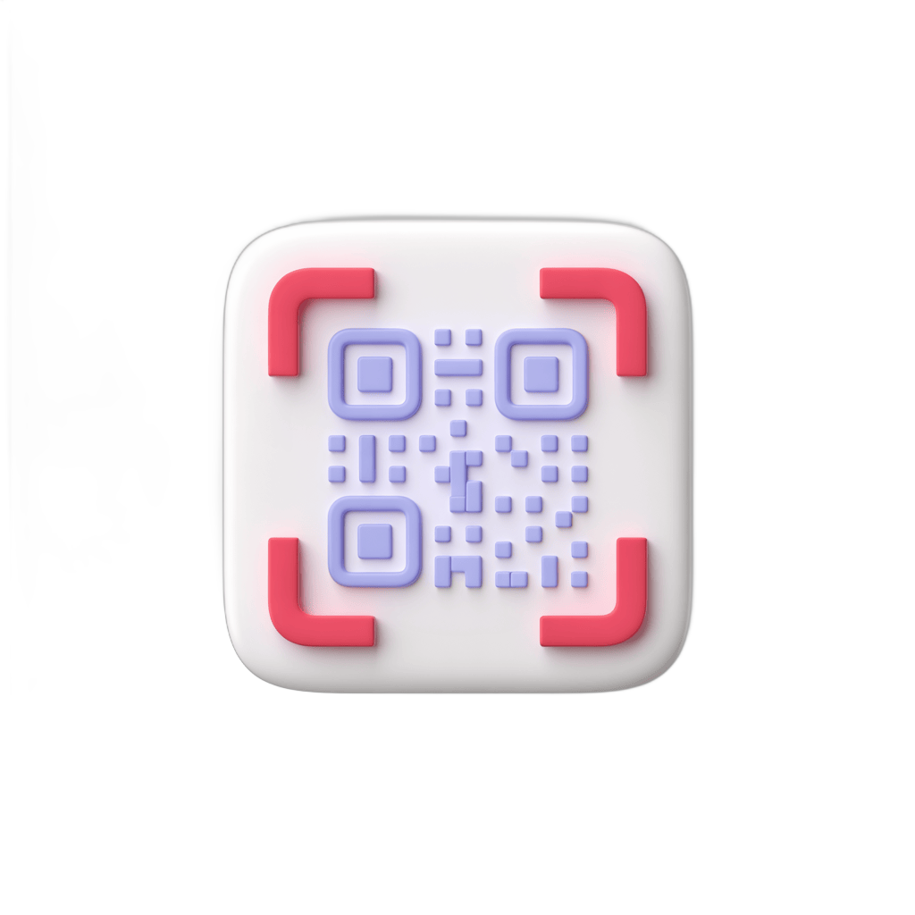 Isolated transparent qr code scanner graphic element with red corners for digital marketing designs PNG - transparent background