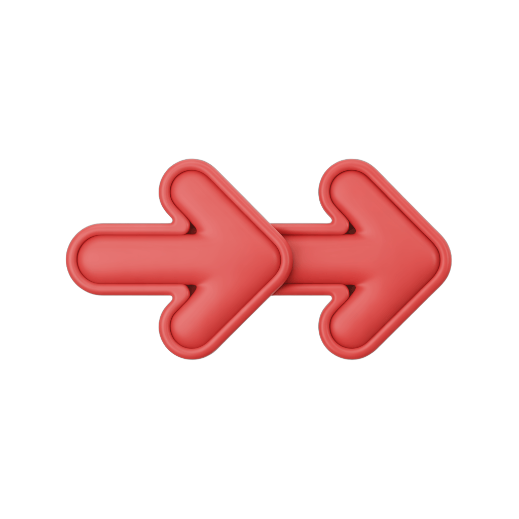 Isolated transparent red double ended arrow clipart for presentations and web design PNG - transparent background