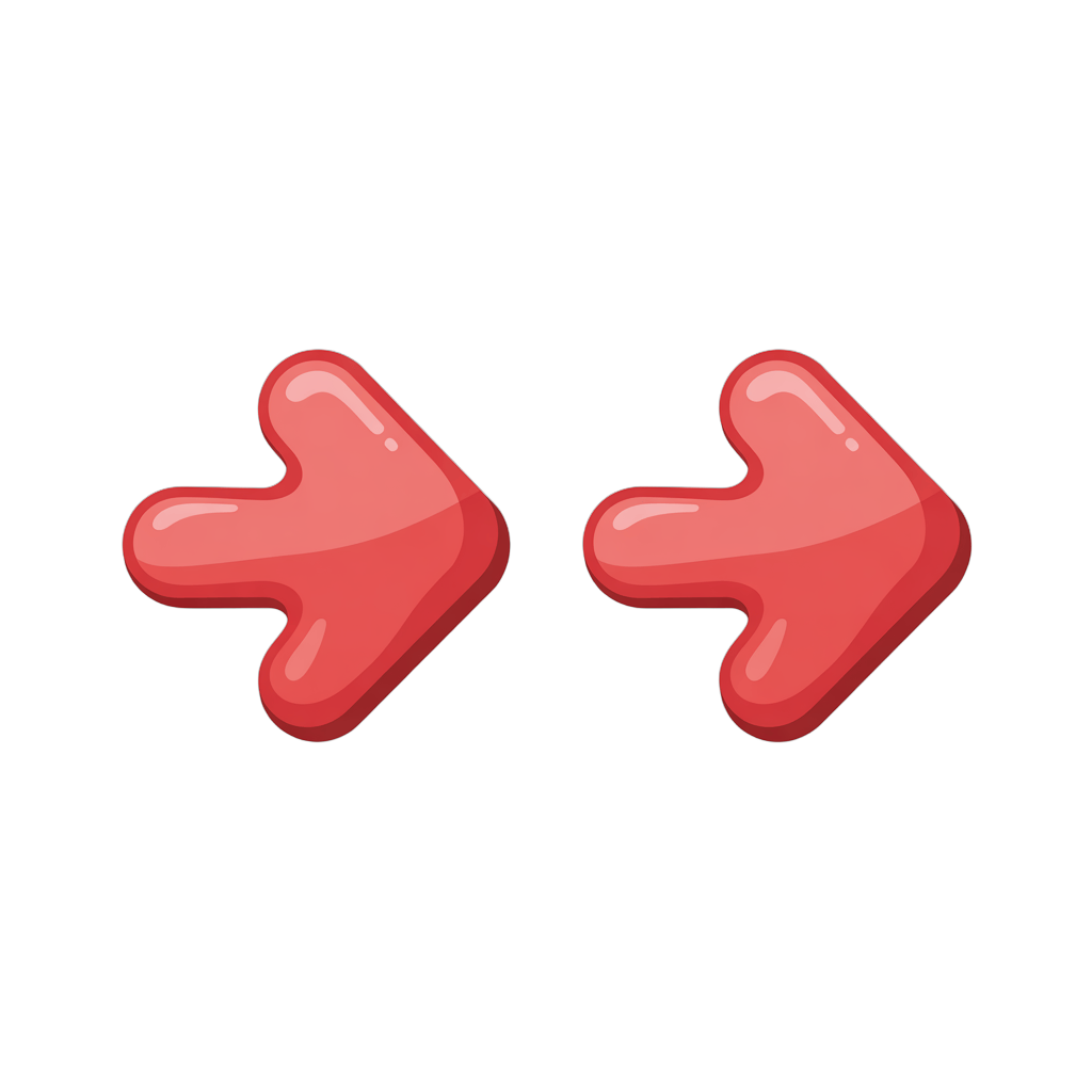 Isolated transparent red pill-shaped arrows pointing left and right for presentations and infographics PNG - transparent background