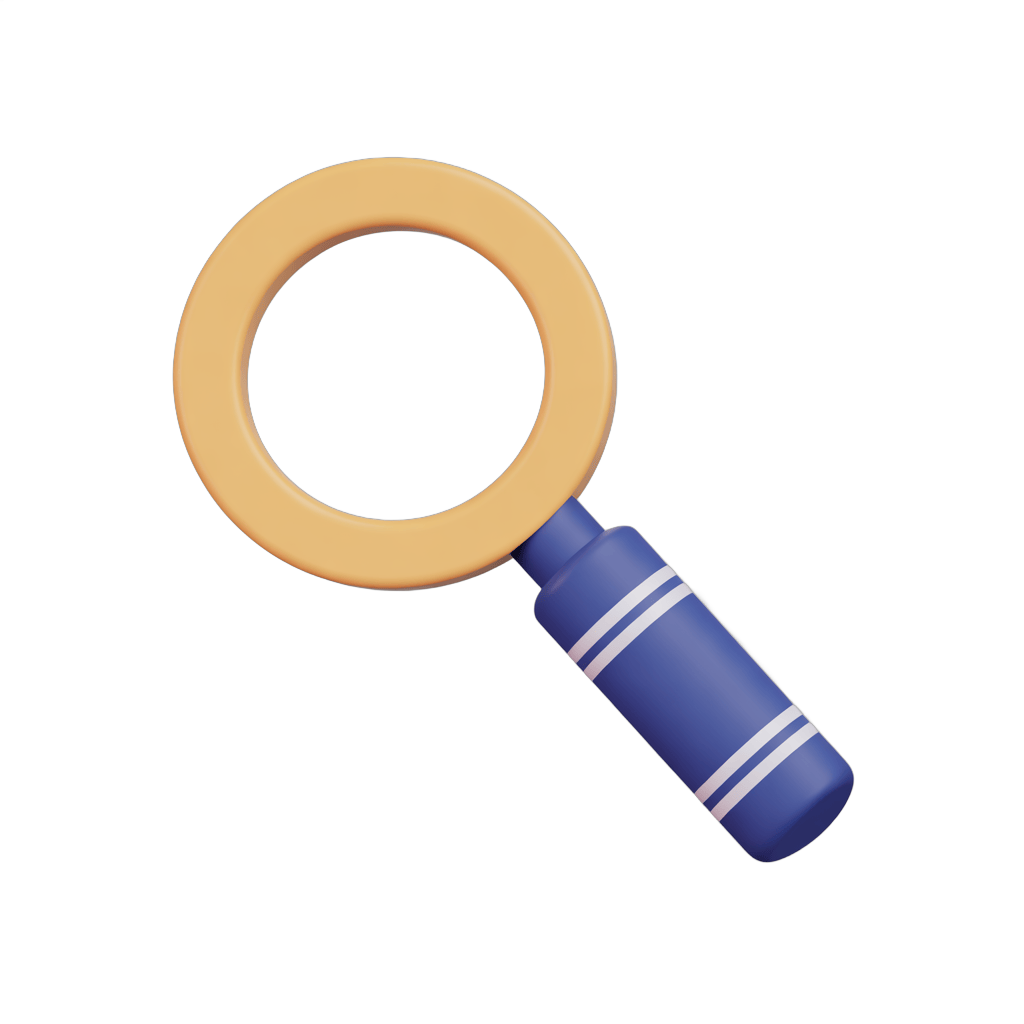 Isolated transparent search magnifying glass icon for web design and digital marketing projects PNG - transparent background