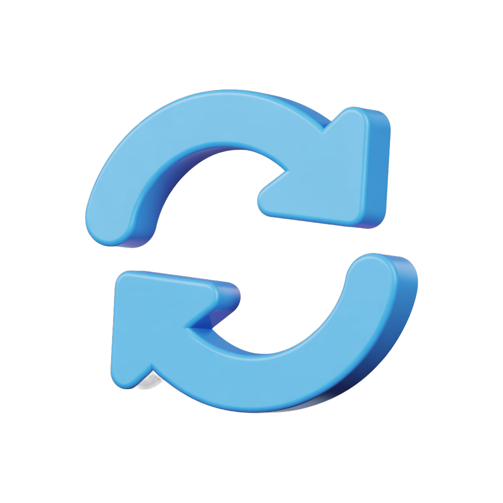 Modern blue circular arrows icon for recycling sustainability and eco friendly design projects PNG - transparent background