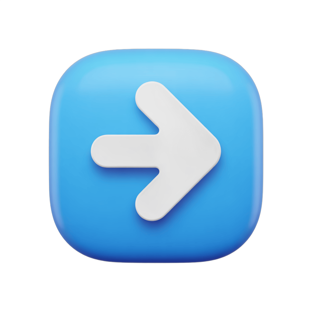 Modern blue forward arrow icon for user interface navigation and app design graphics PNG - transparent background