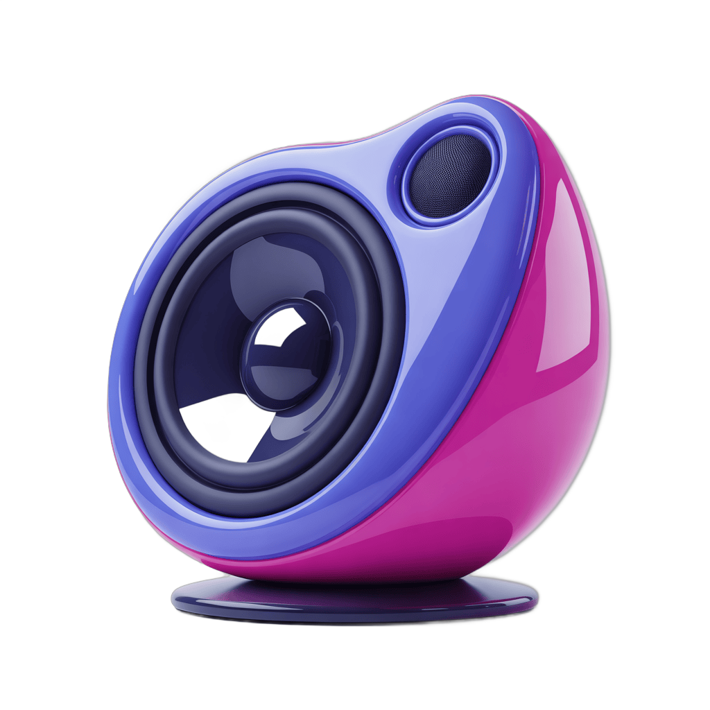 Modern colorful portable speaker for home office and music lovers PNG - transparent background