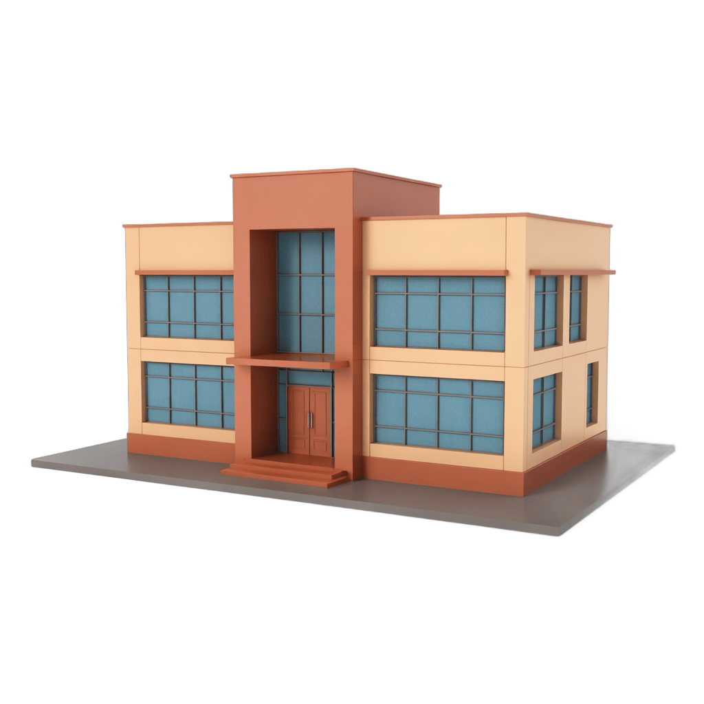 Modern commercial building illustration for office or retail space design projects PNG - transparent background