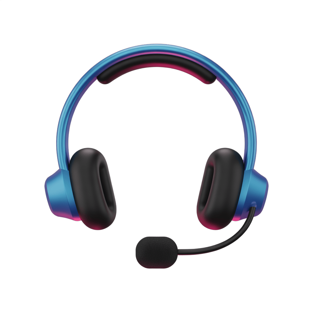 Modern gaming headset with microphone for online players and streamers PNG - transparent background