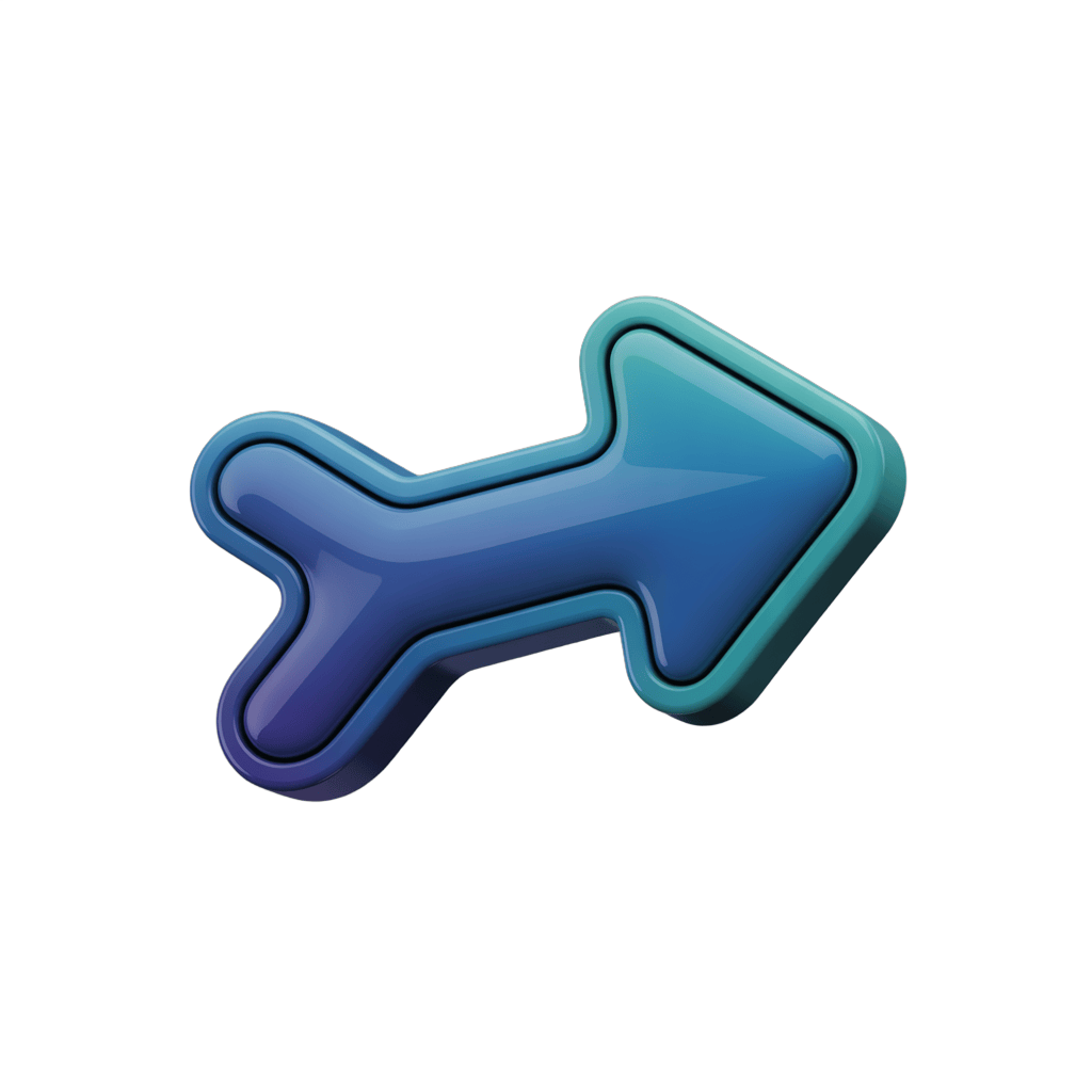 Modern gradient arrow icon for presentations web design and user interface navigation PNG - transparent background