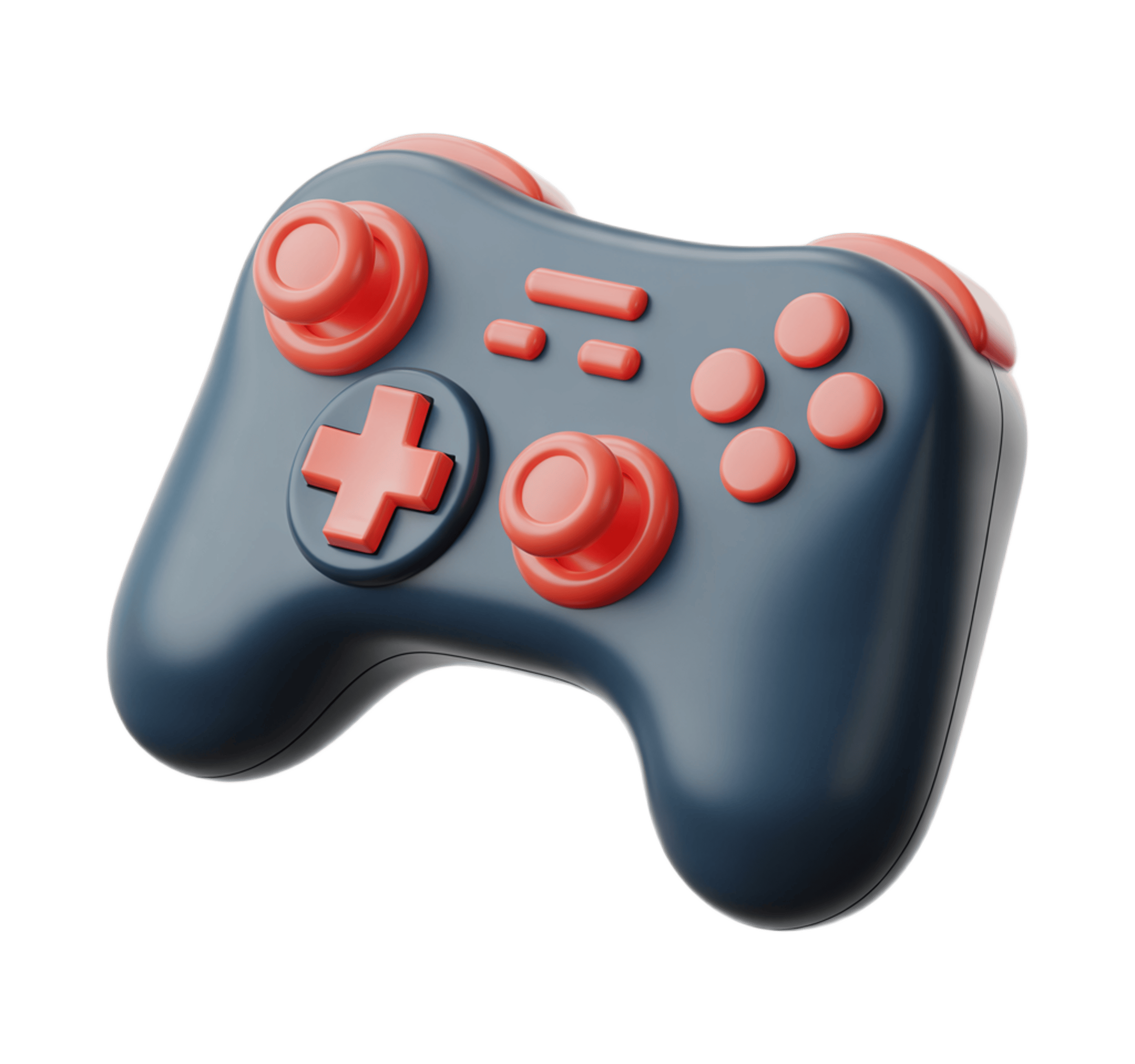 Modern gray and red gaming controller clipart for digital game design and app icons PNG - transparent background