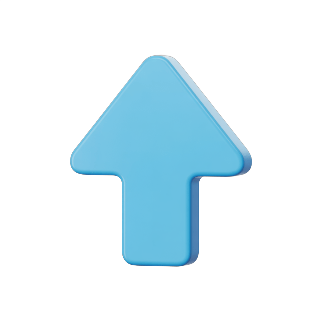 Modern light blue upward arrow icon for web design and user interface navigation PNG - transparent background