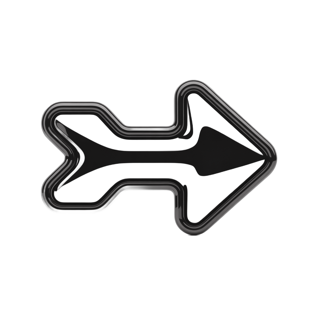 Modern minimalist directional arrow graphic element for presentations and digital design projects PNG - transparent background