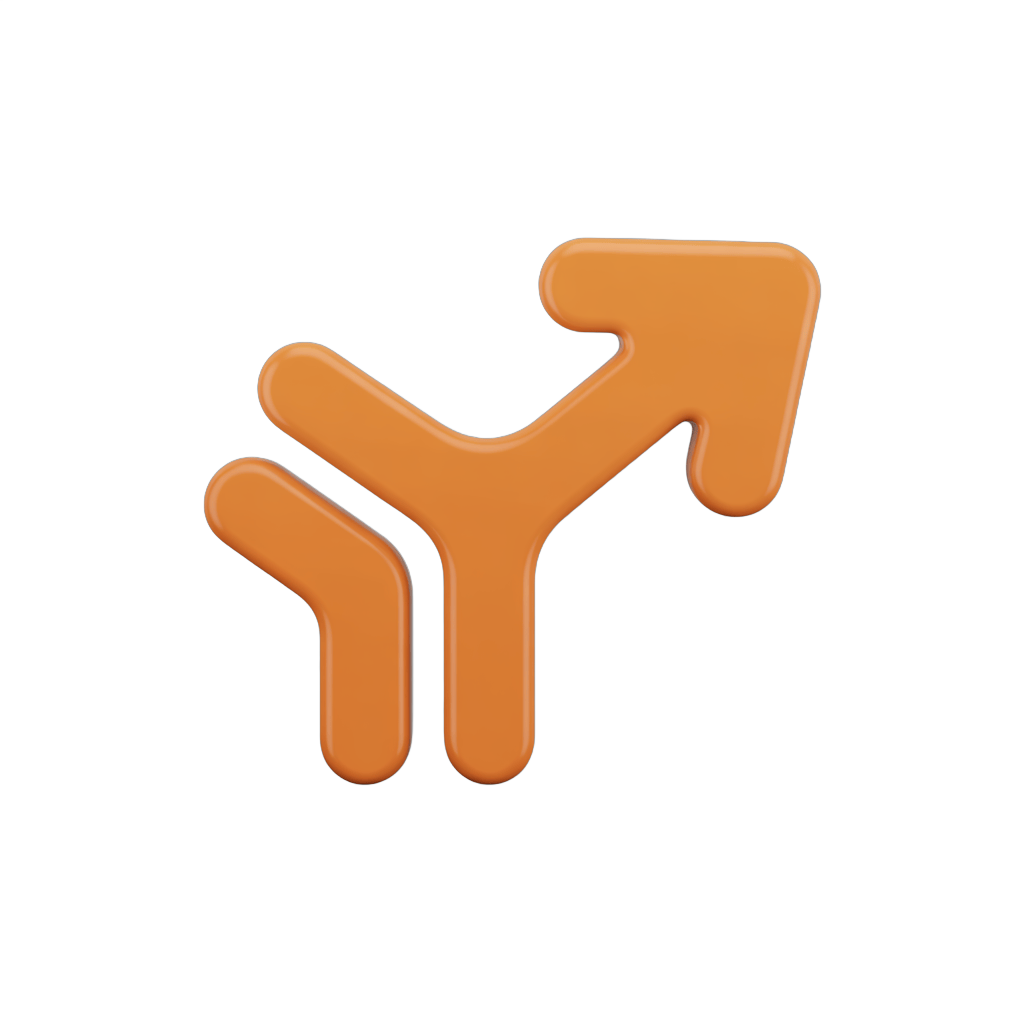 Modern orange upward arrow icon with split base for growth progress charts presentations PNG - transparent background