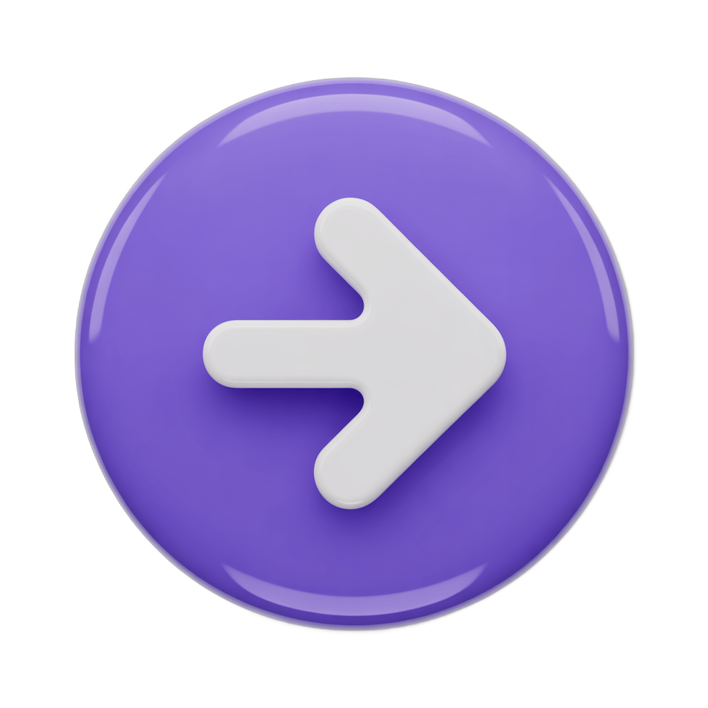 Modern purple circular arrow icon with white outline for user interface navigation and app design PNG - transparent background
