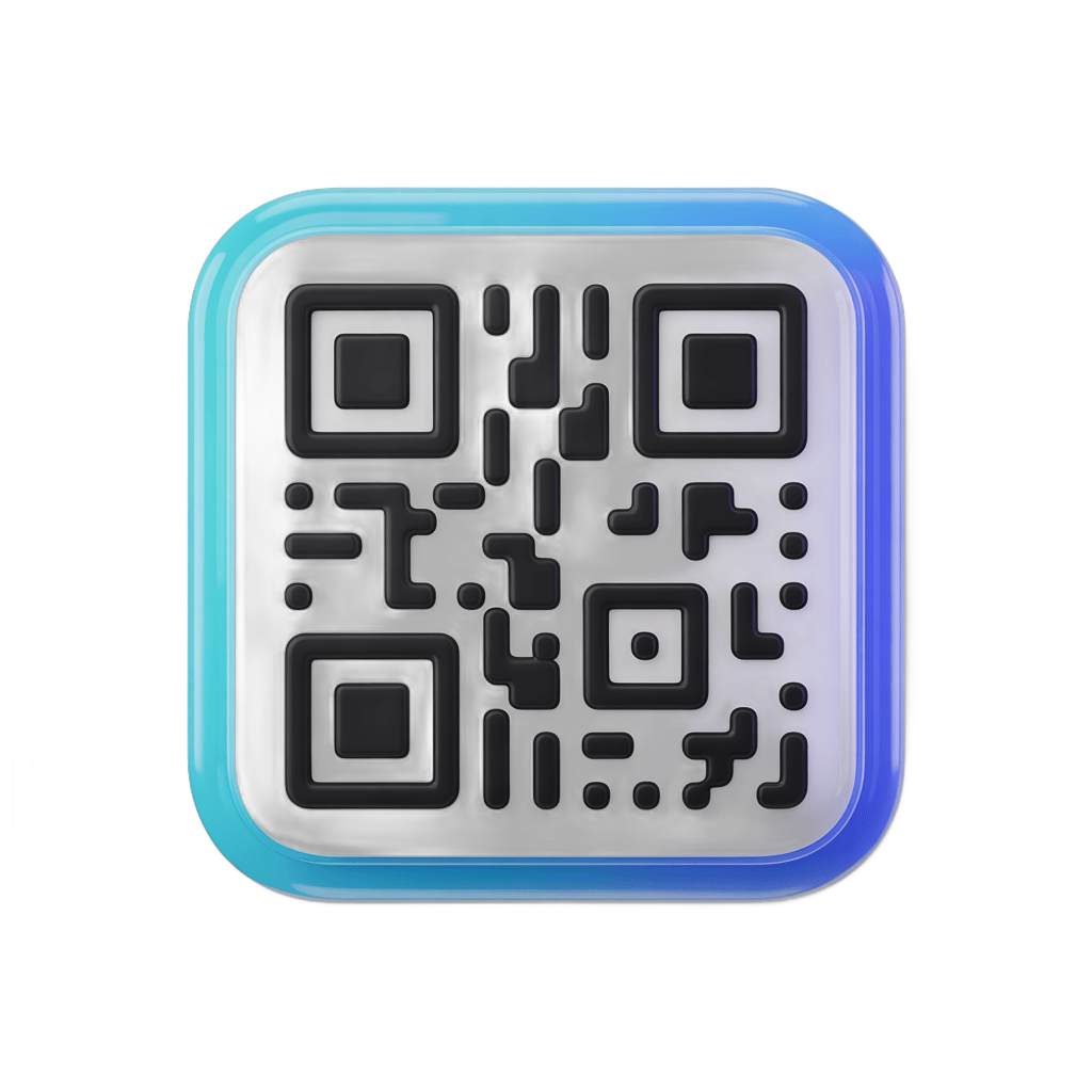 Modern QR code graphic element for digital marketing and mobile app promotion designs PNG - transparent background