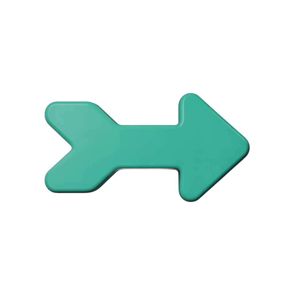 Modern turquoise directional arrow icon for presentations web design and user interface PNG - transparent background