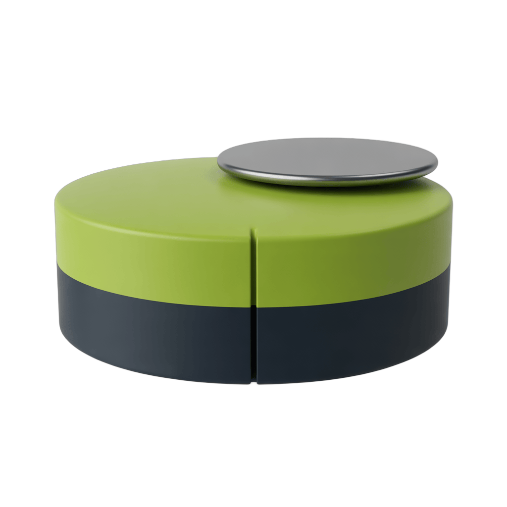 Modern two tone round stool with gray lid for contemporary office or home decor PNG - transparent background