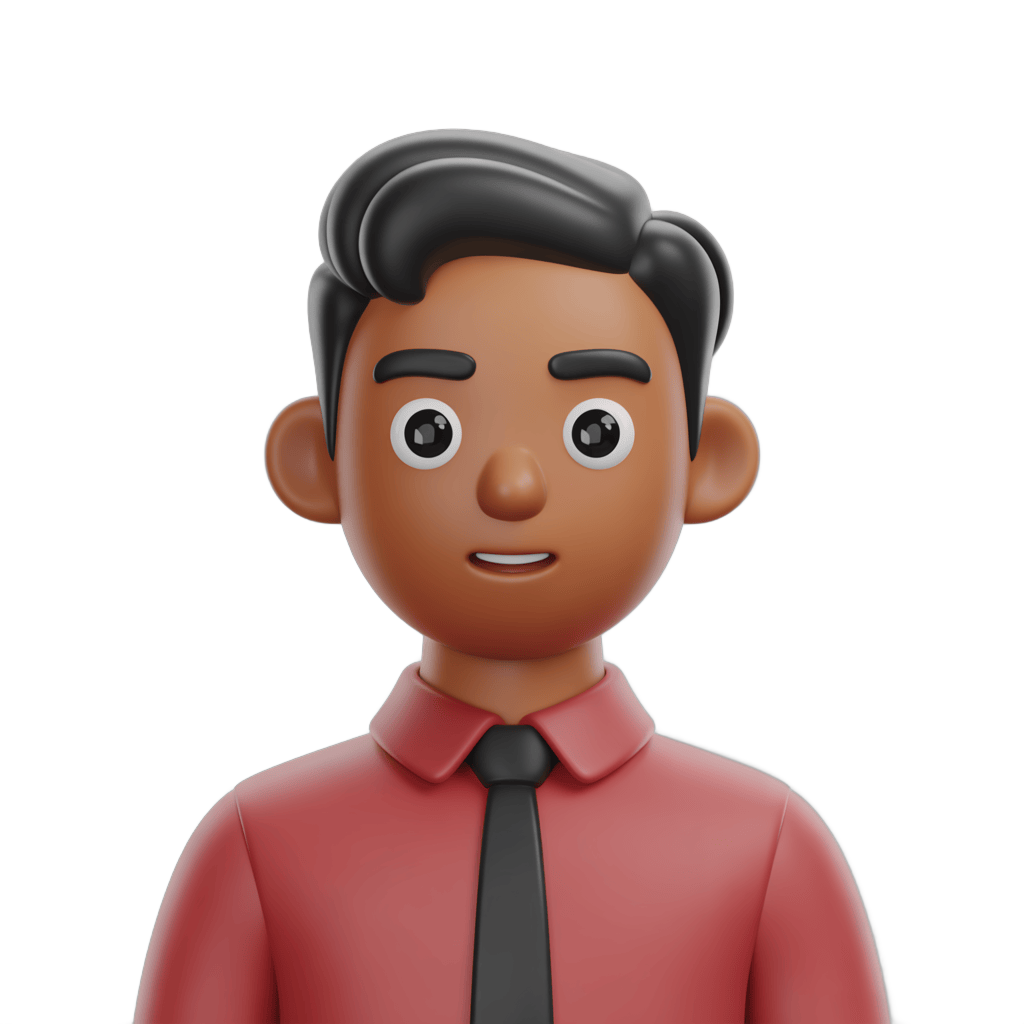 Professional cartoon man in pink shirt and tie for business presentations and corporate graphics PNG - transparent background
