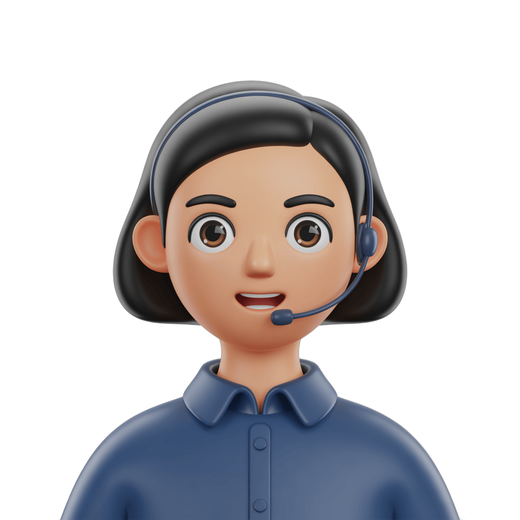 Professional customer service representative with headset ready for call center support assistance PNG - transparent background