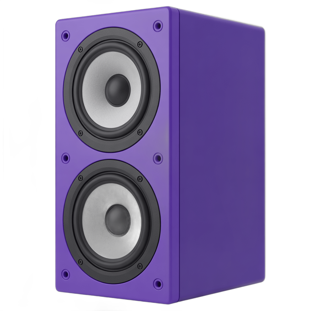 Purple isolated speaker graphic for presentations and multimedia designs PNG - transparent background