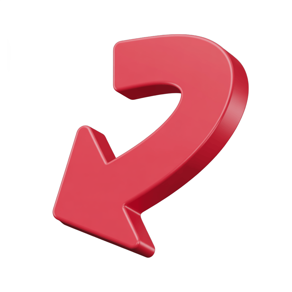 Red 3d arrow graphic element pointing left for presentations web design and marketing materials PNG - transparent background