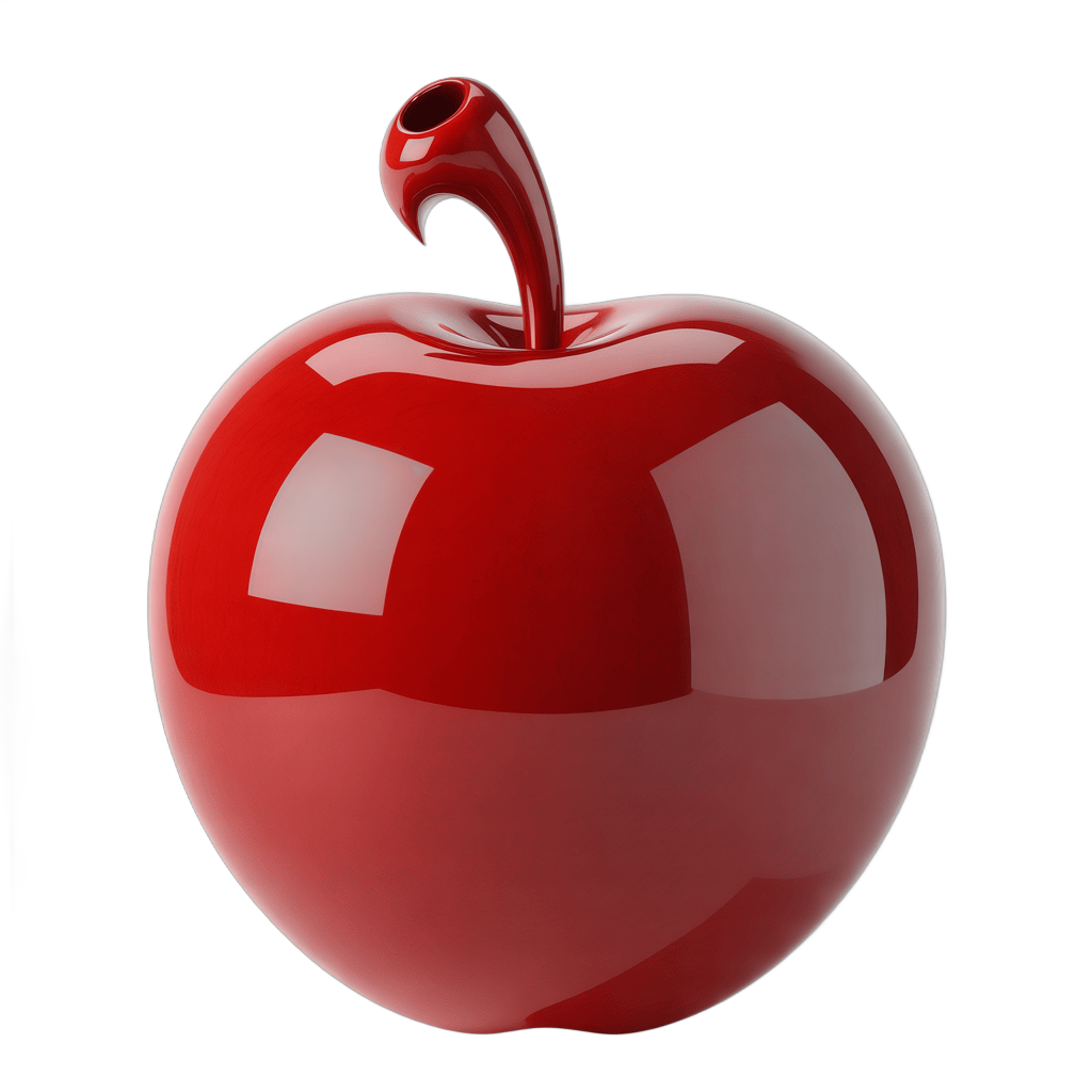 Red glossy apple isolated clipart for food packaging and digital design projects PNG - transparent background