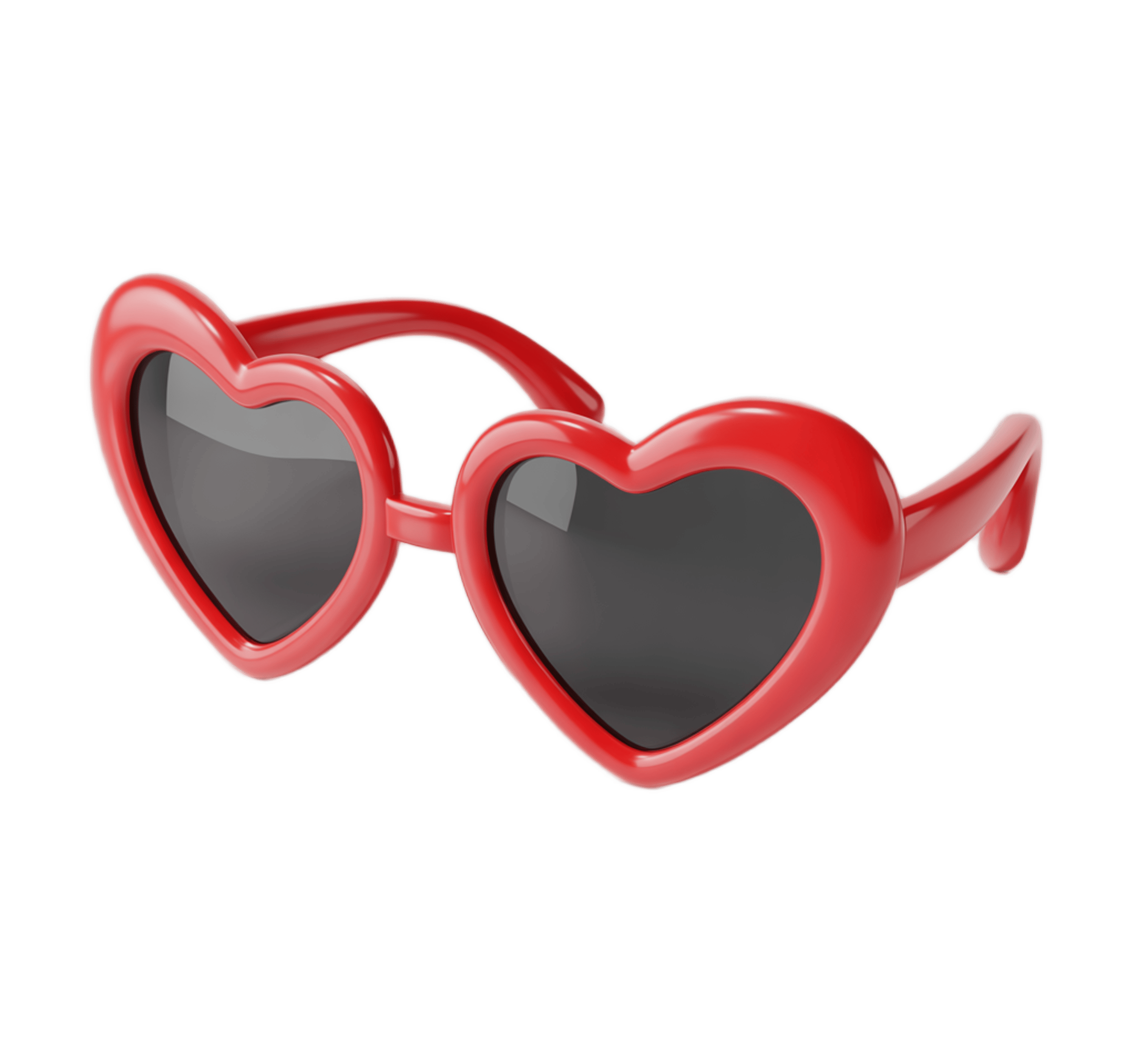 Red heart shaped sunglasses clipart for valentine love and romance designs PNG - transparent background