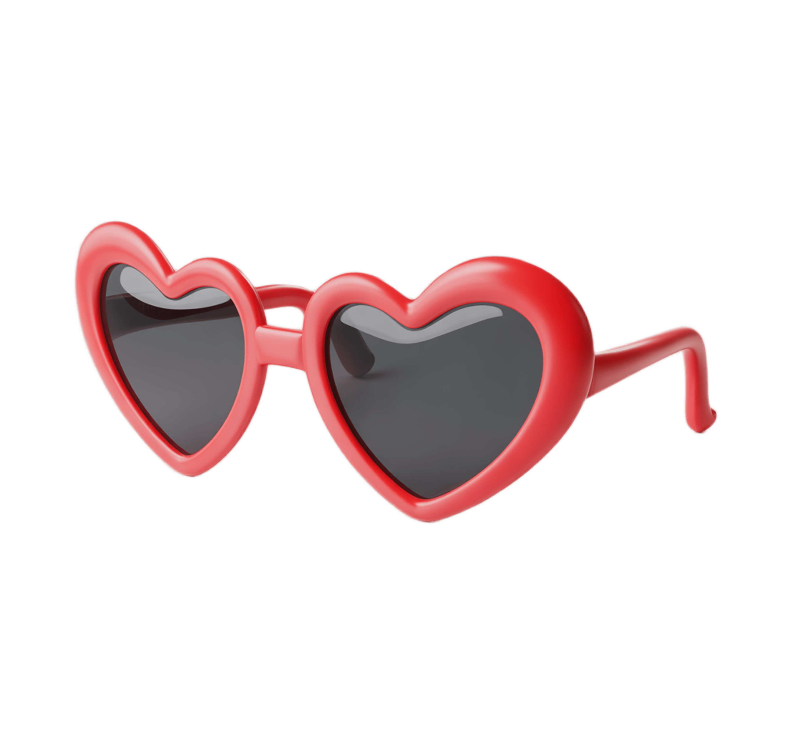 Red heart shaped sunglasses clipart for valentine love and romance designs PNG - transparent background