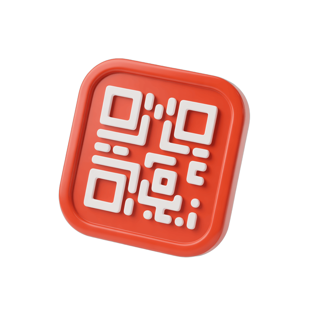 Red isolated qr code graphic element for digital marketing and app promotion designs PNG - transparent background