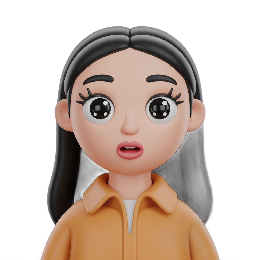 Surprised cartoon woman with gray hair in yellow jacket isolated clipart graphic element PNG - transparent background