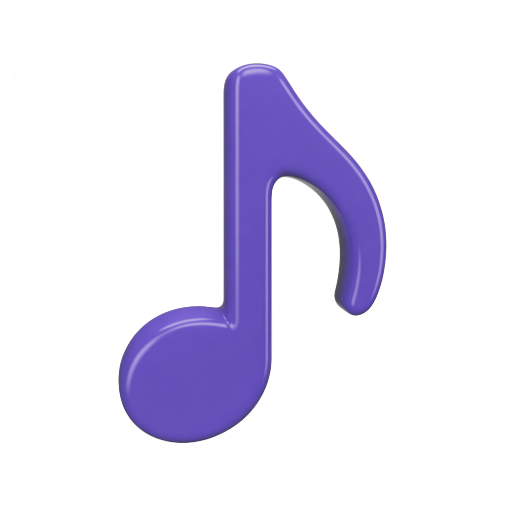 Vibrant purple music note icon for presentations and branding materials PNG - transparent background