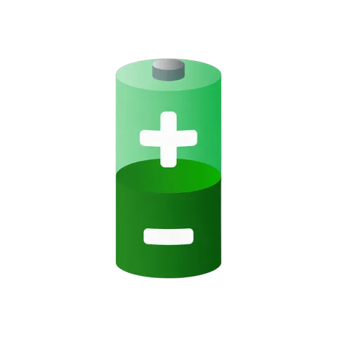 3d cartoon battery icon with plus and minus signs for digital presentations and infographics PNG