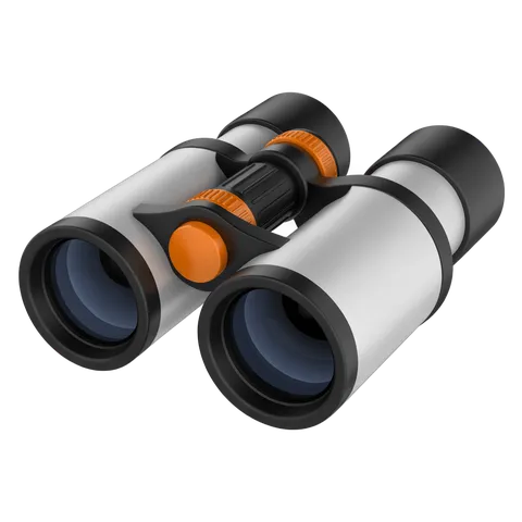 3d cartoon binoculars for outdoor adventure hiking nature exploration travel clipart PNG