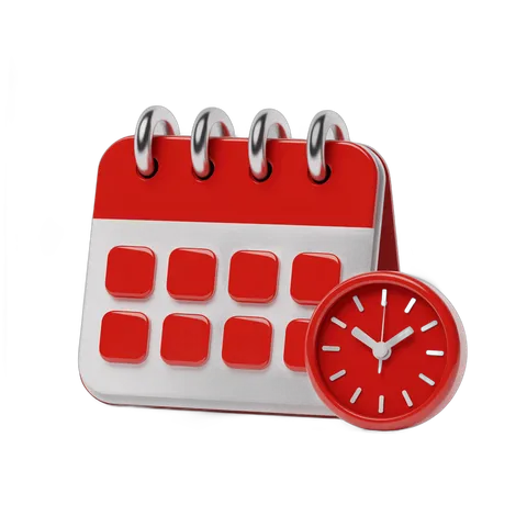 3d cartoon calendar and clock graphic element for time management and scheduling designs PNG